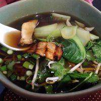 Nudelsuppe med kejserhatte - vegansk  at La Tre Vietnamese Street Kitchen in Copenhagen