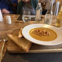 Carrot and Parsnip soupp  at Kings Arms Hotel in Abergavenny