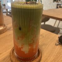 iced strawberry matcha latte  at Seasalt Café in Bruchsal