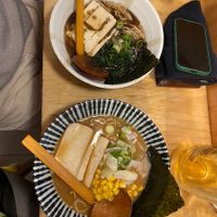 Mayu (top) and Miso (below) + tasty japanese beer  at Ramen Ya in Nantes
