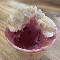 With chocolate chips! at Sweet Journey Soft Serve in Kailua Kona