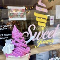 The cheesecake sundae is amazing  at Sweet Journey Soft Serve in Kailua Kona
