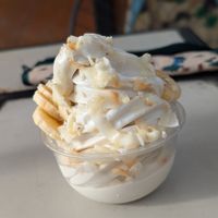 Banana caramel vanilla soft serve at Sweet Journey Soft Serve in Kailua Kona