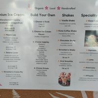 Ice cream/shakes menu at Sweet Journey Soft Serve in Kailua Kona