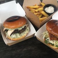 Mushroom and Tofu burgers at Souls - Torvehallerne in Copenhagen