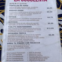 Menu 1  at La Suculenta in Guayaquil