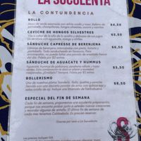 Menu 2  at La Suculenta in Guayaquil