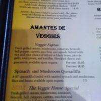 Veggie menu at Margaritas in Macon
