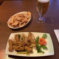 Spicy battered vegan belly strips  at The Orchid Vegan Restaurant in York