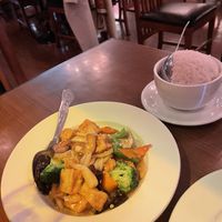Stir-fry tofu with veggies  at The Orchid Vegan Restaurant in York