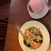 With steam rice   at The Orchid Vegan Restaurant in York