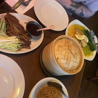 Duck pancakes, Lemon chicken & Shiitake fried rice   at The Orchid Vegan Restaurant in York