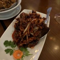Crispy beef in okay sauce   at The Orchid Vegan Restaurant in York