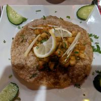 Chickpea Curry on Puri at Tandoori Hut in Tenerife