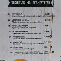 Menu4 at Tandoori Hut in Tenerife