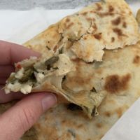 vegan cheese and spinach gözleme at Tammy's Borek in Preston