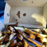 The first truly delicious batch of vegan chips and gravy we’ve had in years.  at KD's Vegan Takeaway in Townsville