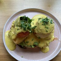 Benedict (tomatoes in hollandaise, black pudding, avo + more)  at Vertigo in Salford