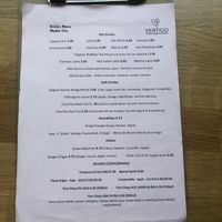 Menu as of Feb 2022  at Vertigo in Salford