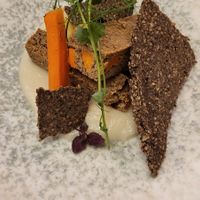 Blinis with vegetables on Topinambur Saucen at L'Arpège in Colmar