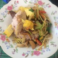 mushroom ginger and rice  at Samrup Jay in Ayutthaya