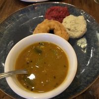 Lentil donut and spreads   at Karavalli in Saratoga Springs