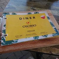 Dinner menu at Osorio World's Kitchen in Ameland