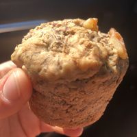 Tahini banana muffin at Vege & Joy in Saint-sauveur