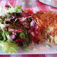 "Kartoffelschnitzel" aus Räuchertofu at Löffel's Landhaus in Muenstermaifeld