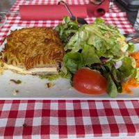 The vegan Landhausschnitzel at Löffel's Landhaus in Muenstermaifeld