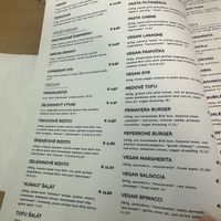 Menu  at Pizzeria Primavera in Bratislava