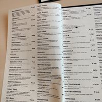 Menu of vegan main dishes at Pizzeria Primavera in Bratislava