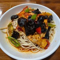 Lagman with tofu at As-Kazan in Almaty