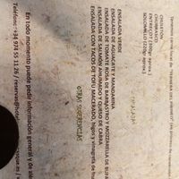 Carta con opciones veganas at Hotel Avenida in Benasque