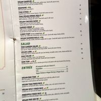 Vegan menu  at Zabb Thai Cuisine Newport Beach in Newport Beach