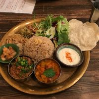 Wonderful Indian plate for lunch at Meu Nota in Tokyo