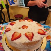 Birthday cake. Delicious guava . at La Chia Vegana  in Lake Worth