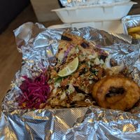 Salt and pepper seitan kebab at Seitan Hustle in Fleetwood