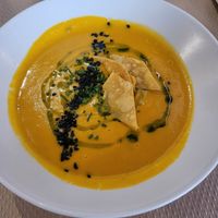 Cream of carrot and finer soup at La Inopia in Pamplona