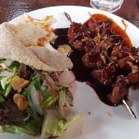 Vegan sateh skewer  at Grand Cafe de Kromme in Amersfoort