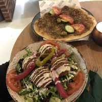 Falafel salad and manakish  at Semsom in Groningen
