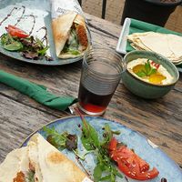 Falafel sandwich and hummus at Semsom in Groningen