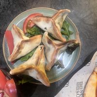 Spinach filled “pastry ravioli"  at Semsom in Groningen