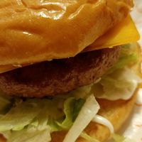 Cheese vegan burguer at La Burguesa in Barcelona