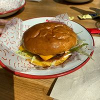 Cheese veggie burger   at La Burguesa in Barcelona