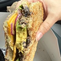 Veggie sandwich without the aioli   at Driftwood Deli in Munising