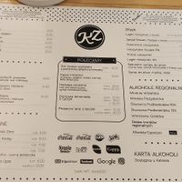 Drinks menu at Kącik Zbójnicki in Wisla