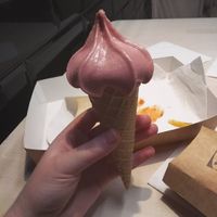 Strawberry ice cream at IKEA in Loanhead
