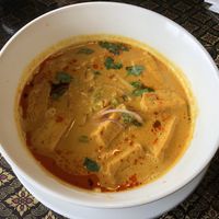 Kao Soi Curry made vegan and gluten free - lunch portion at Sawasdee Thai Cuisine in Mandeville