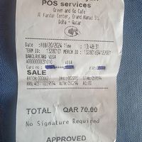 £15.71 for  1 falafel wrap. 1 banana and 1 medium earl grey tea. at DOH - Evergreen Organics in Doha